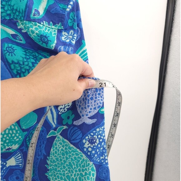Talbots The Classic Casual Popover Top Under The Sea Print Aquatic Blue Womens M - Picture 12 of 15